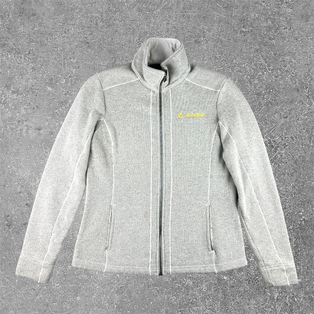Kuhl Fleece Jacket Womens Large Gray Leatherman Zip‎ Mock Neck Gorpcore Hiking